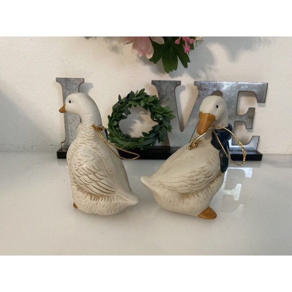 Vintage Lot of 2 Ceramic Duck Hanging Decorative Figurines Made in Taiwan R.O.C. - Picture 2 of 16
